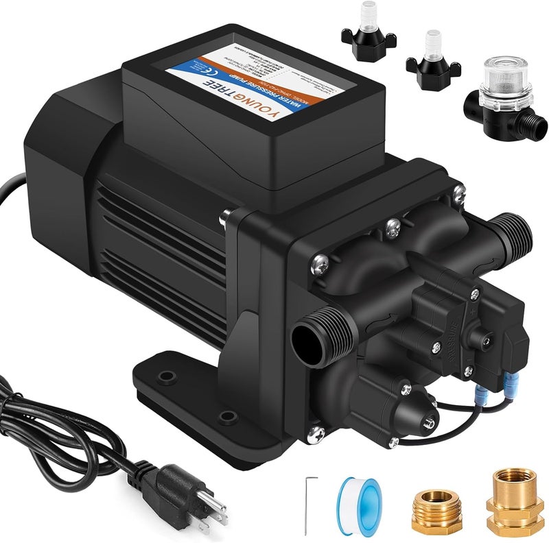 YoungTree Brushless 110V Water Pressure Transfer Pump Continuous Duty 6.0GPM 55PSI On Demand Fresh Water Diaphragm Pump 110 Volt AC for Irrigation Garden Home Pool Car Washing Rain Barrel Industry - Image 1